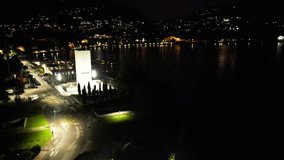 Night view of Landscape of coastal area of Varese city of Italy