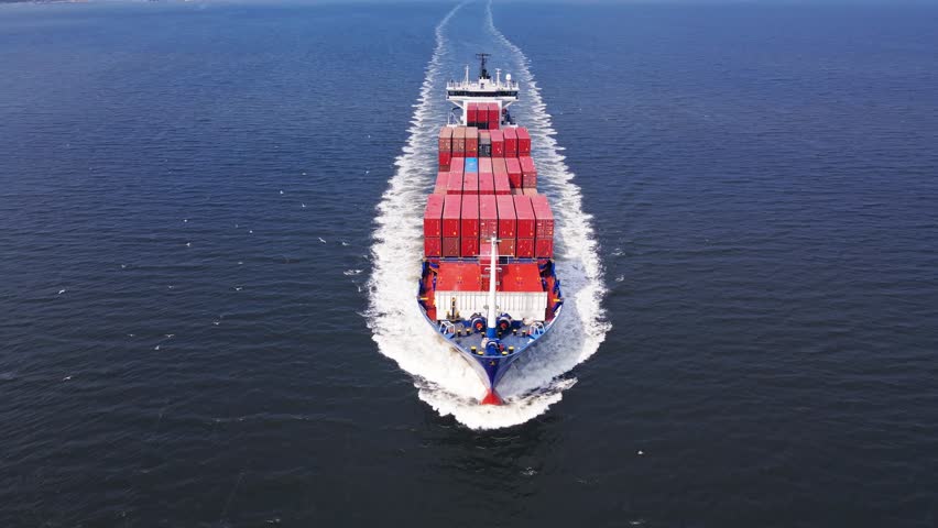 Container carrier ship and business logistic commercial intermodal freight transport in import export