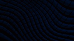 Blue dark waves glowing neon lights waving lines abstract tech futuristic motion background. Seamless looping. Video animation Ultra HD 4K