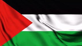 Palestine waving flag 4K animation video. Palestine waving flag seamless looping animation