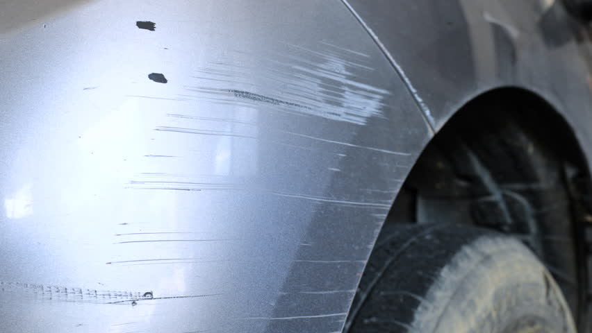 Scratches on the front of the car, 3 video clips
