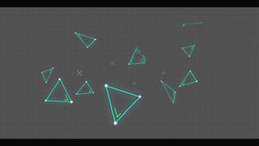 Animation of neon triangles over scope scanning on black background. Global data processing and digital interface concept digitally generated video. - Powered by Shutterstock - Get 15% off with code: PIKWIZARD15
