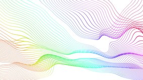 Rainbow colour wave flow on white background. Seamless looping animation