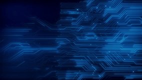 Futuristic motherboard circuit graphic 4K Loop animation background. Printed circuit board PCB. Electronic connections, communication, futuristic technology. hi-tech digital data. 3D Illustration - Powered by Shutterstock - Get 15% off with code: PIKWIZARD15