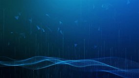 4K Wave line flowing particles abstract background, curvy shape dots fluid array. 3d shape dots mesh, future technology. point wave. Big data. particle wave, big data glowing dots, hi. 3D Illustration - Powered by Shutterstock - Get 15% off with code: PIKWIZARD15