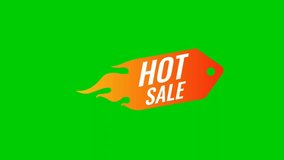 Hot sale tag animation green screen background stock video animation.