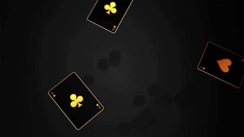 animation casino chips, cards, slot, bingo dark gold color. without text. 3d render 3d rendering Intro Logo Royalty-Free Stock Footage #1110148565