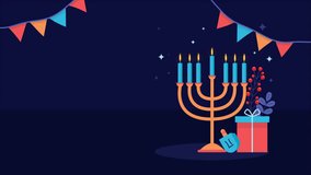 Happy Hanukkah Cartoon Background 2D Animation - Powered by Shutterstock - Get 15% off with code: PIKWIZARD15