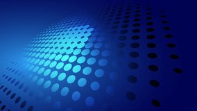 Abstract creative motion halftone circular shape and triangle on gradient blue background. Video animation Ultra HD 4k footage.