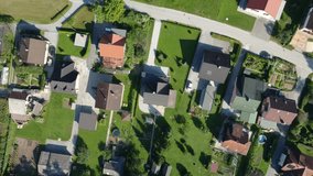 Drone top view of rural settlement in the city of Lasko, Slovenia, Europe