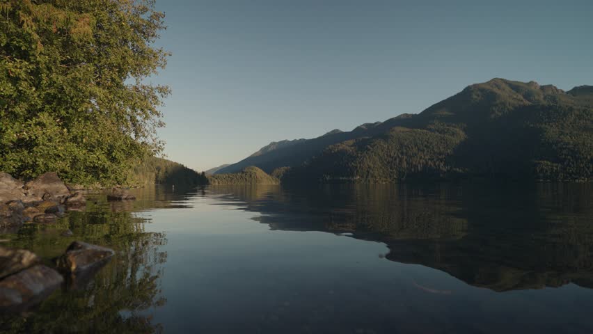 Lake Crescent a deep beautiful pristine waters lake in Olympic National Park in Washington, USA