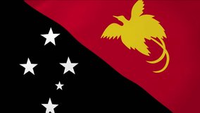 Papua New Guinea Waving Flag Realistic Animation Video