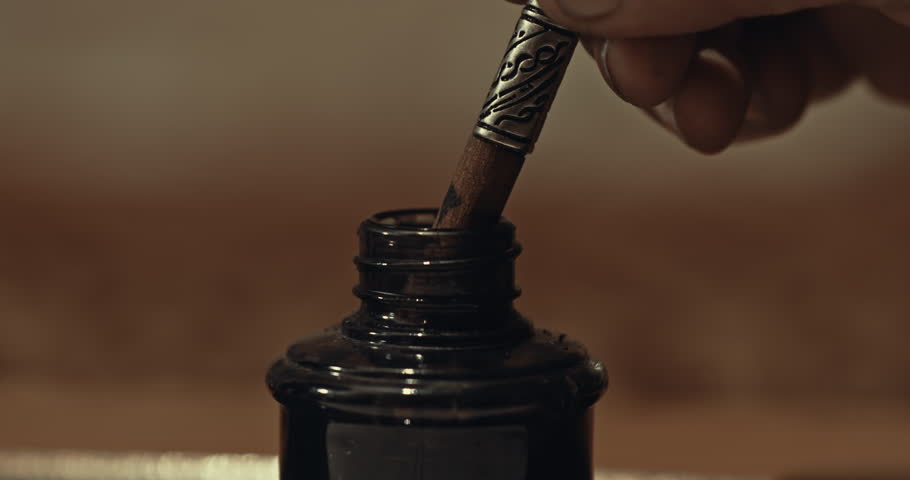 Ink Pen and Ink Pot. 06. Royalty-Free Stock Footage #1110177623