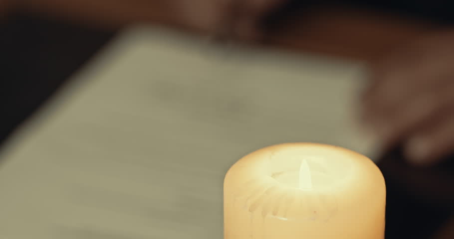 Writing a Letter by Candlelight. 05. Royalty-Free Stock Footage #1110177627