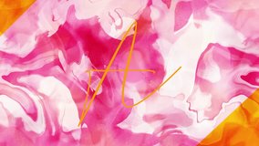 Abstract Marquee Moving Letters I Love You Message Concept Animation 4k Video with Digital Painting Watercolor Tie Dye Marble Pink Background