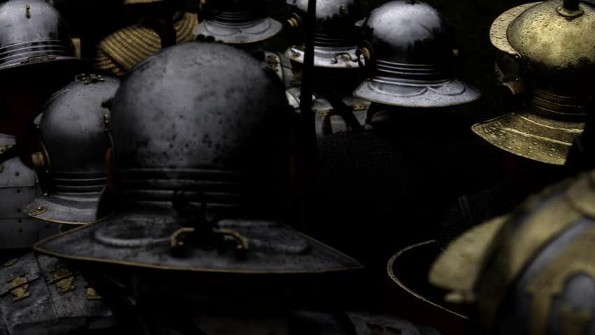 Old Retro Vintage Army Soldiers Marching Together on War Battlefield