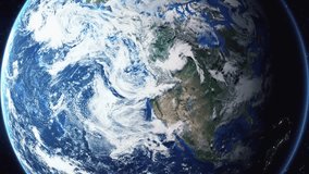 Earth zoom in from space and focus on Zerbst, Germany. 3D Animation. Video footage. Background for travel intro.