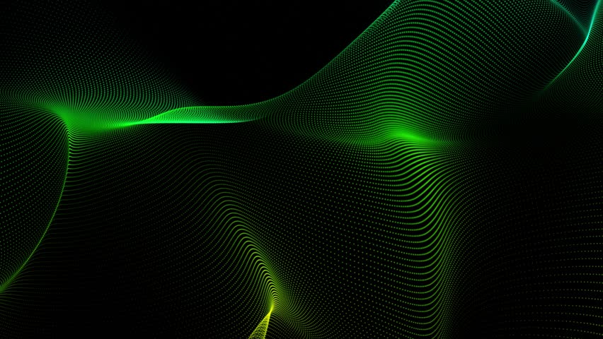 Animated Abstract Green glowing Line Particles Wave dark Background . Abstract pattern futuristic hi-tech Particles Background	
 Royalty-Free Stock Footage #1110221627