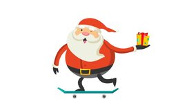 footage video animated santa claus on skate board, isolated animation, green screen animation, sinterklaas, christmas day - Powered by Shutterstock - Get 15% off with code: PIKWIZARD15