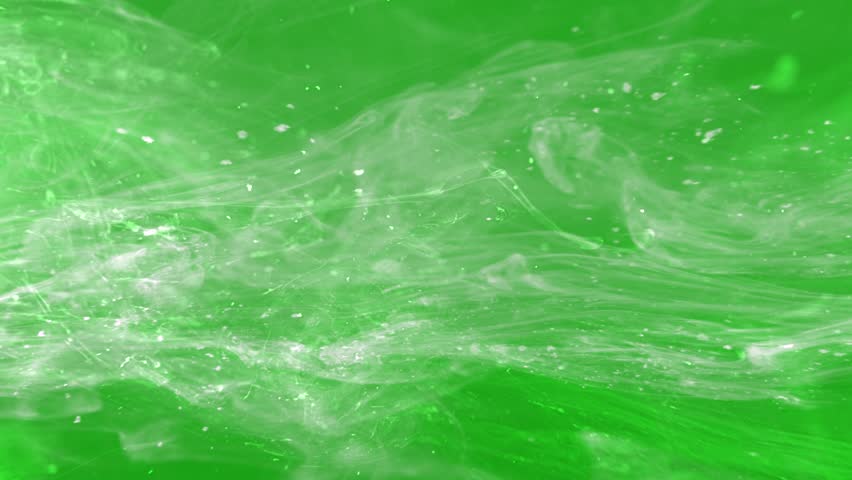 3d animation, abstract black background with green -white smoky cloudy smokey particles inks liquid fluid lights blank empty space for titles and presentation, technology style deisgn backdrop