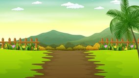 Beautiful Cartoon Landscape Background Video