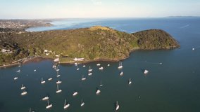 A drone flight over Mangonui Harbor on the North Island of New Zealand.