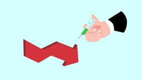 Hand uses syringe on arrow to improve financial health 3d isometric cartoon animation in 4K UHD 3840x2160 - Powered by Shutterstock - Get 15% off with code: PIKWIZARD15