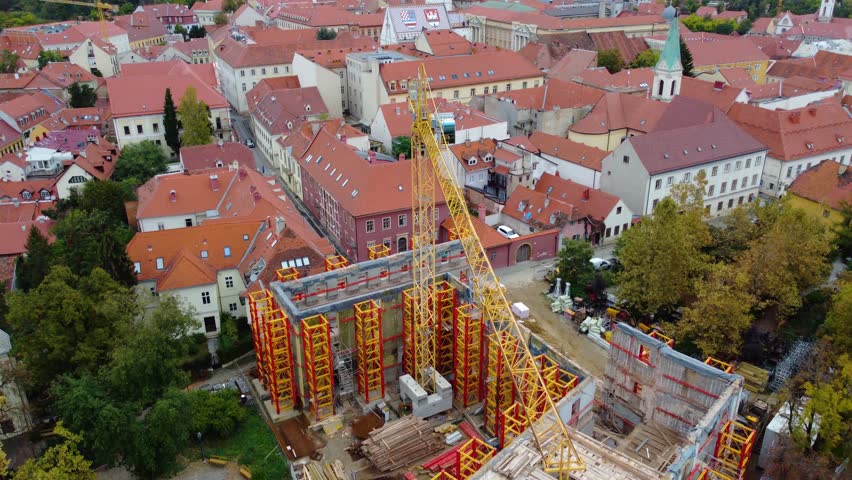 Zagreb, old city, aerial view, Croatia