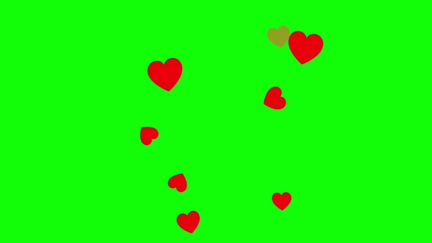Love Hearts. Looped animation with alpha channel. Green Screen Background. 4K Royalty-Free Stock Footage #1110258659