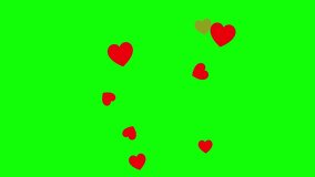 Love Hearts. Looped animation with alpha channel. Green Screen Background. 4K - Powered by Shutterstock - Get 15% off with code: PIKWIZARD15