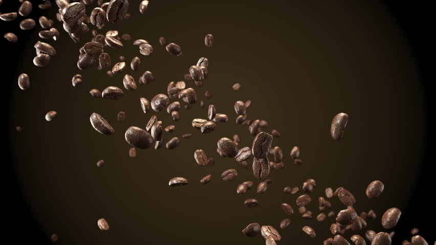 Coffee beans flying on a brown background. | Shutterstock HD Video #1110269457
