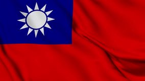 Taiwan Waving Flag Realistic Animation Video