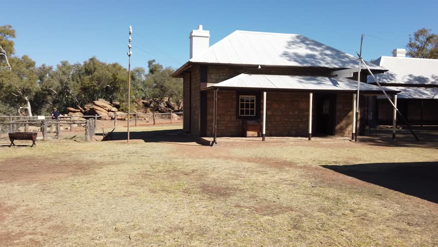 Alice Springs telegraph station. A historic landmark in Alice Springs, Northern Territory, Central Australia. Outback Red Center desert.