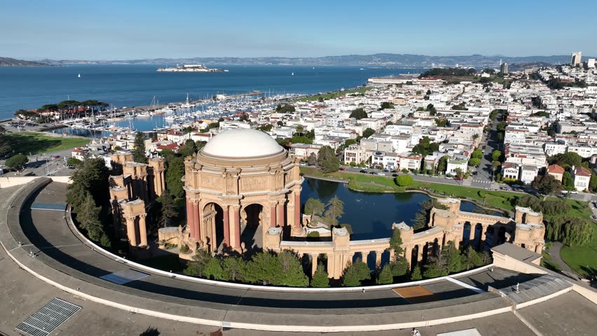 Palace Of Fine Arts At San Francisco In California United States. Megalopolis Downtown Cityscape. Business Travel. Palace Of Fine Arts At San Francisco In California United States.