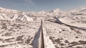 Ergan Ski Center and Ergan Mountain in the Winter Season Drone Video, Erzincan Turkiye (Turkey)