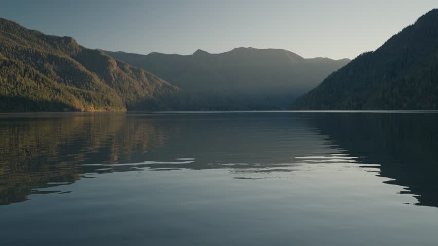 Lake Crescent a deep beautiful pristine waters lake in Olympic National Park in Washington, USA