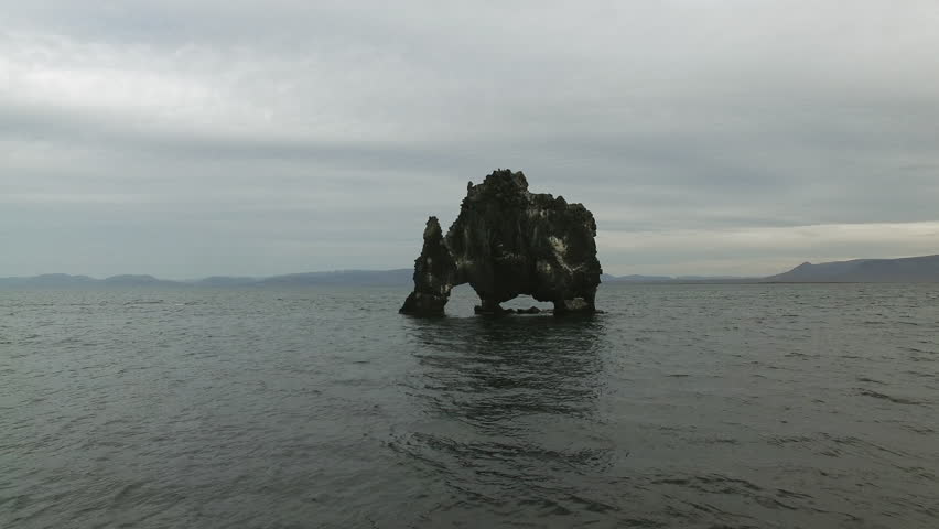 Hvítserkur is a magnificent three-legged creature-shaped sea mound in the north of Iceland. Stunning aerial videos show the strength and size of the rock. Also known as the  Troll Rock.
