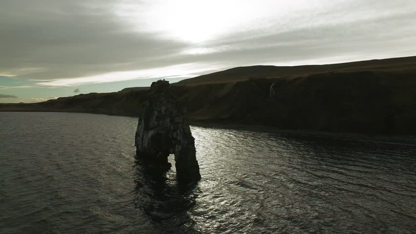Hvítserkur is a magnificent three-legged creature-shaped sea mound in the north of Iceland. Stunning aerial videos show the strength and size of the rock. Also known as the  Troll Rock.