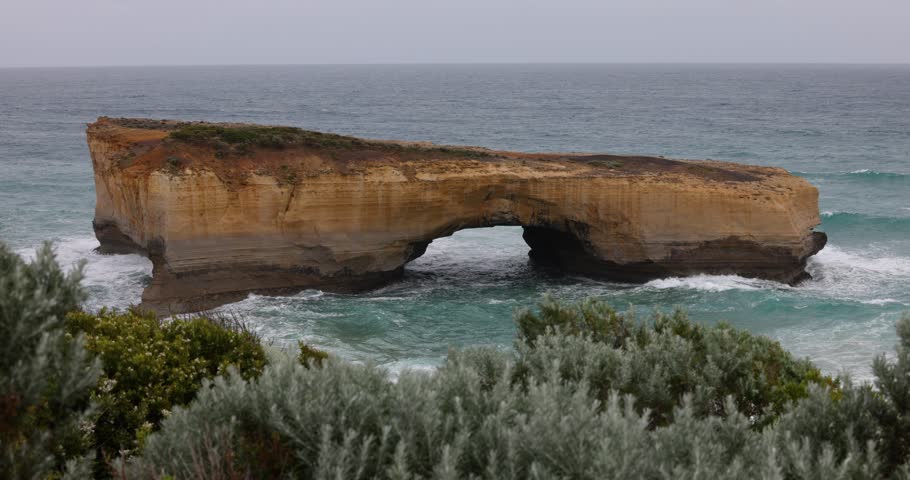 View from The London Bridge lookout along the Great Ocean Road, southern Australia