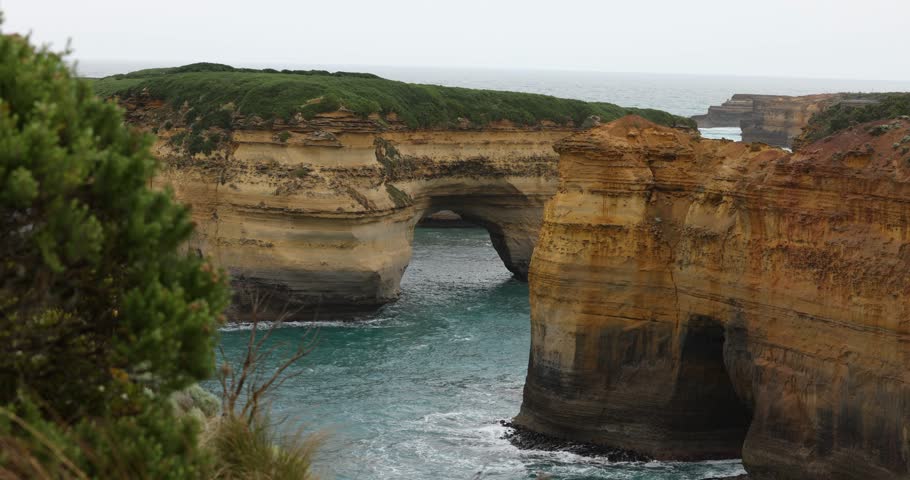 View from The London Bridge lookout along the Great Ocean Road, southern Australia