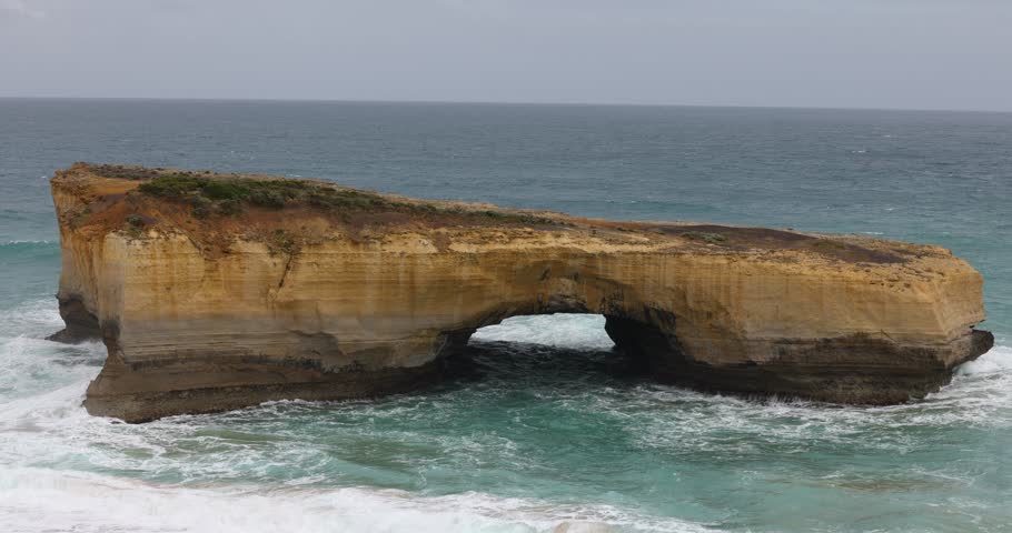 View from The London Bridge lookout along the Great Ocean Road, southern Australia