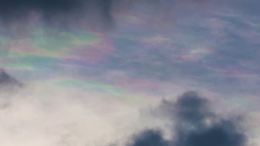 Colorful cloud iridescence or irisation in the sky Royalty-Free Stock Footage #1110300315