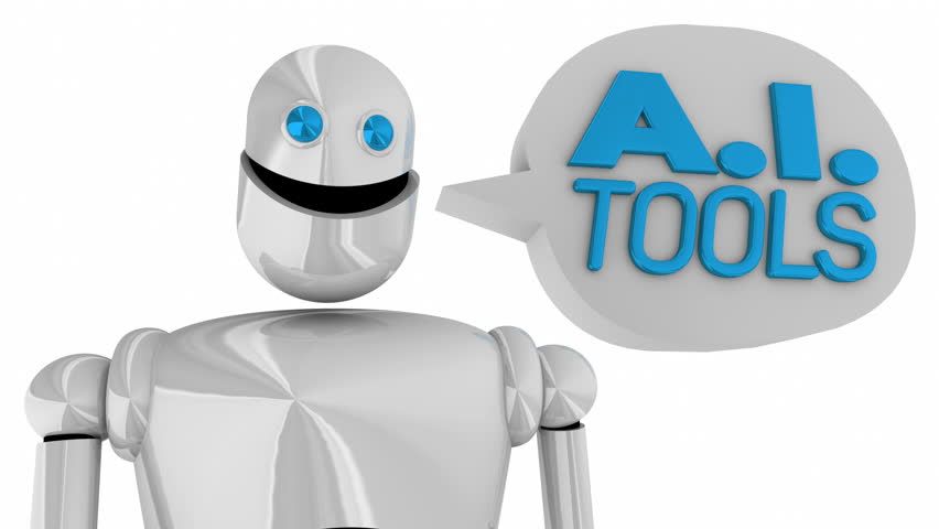 AI Tools Robot Android Speech Bubble Artificial Intelligence Productivity 3d Animation Royalty-Free Stock Footage #1110316823