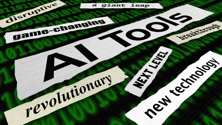 AI Tools News Headlines Artificial Intelligence Generative Productivity Resources 3d Animation Royalty-Free Stock Footage #1110316847