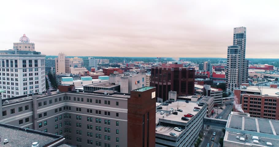 Aerial Grand Rapids Michigan City