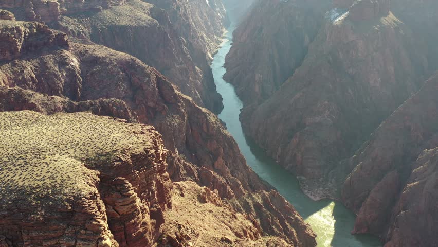Colorado River aerial above the Grand Canyon