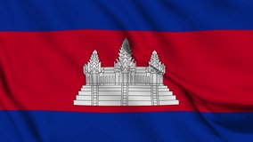 Cambodia Waving Flag Realistic Animation Video