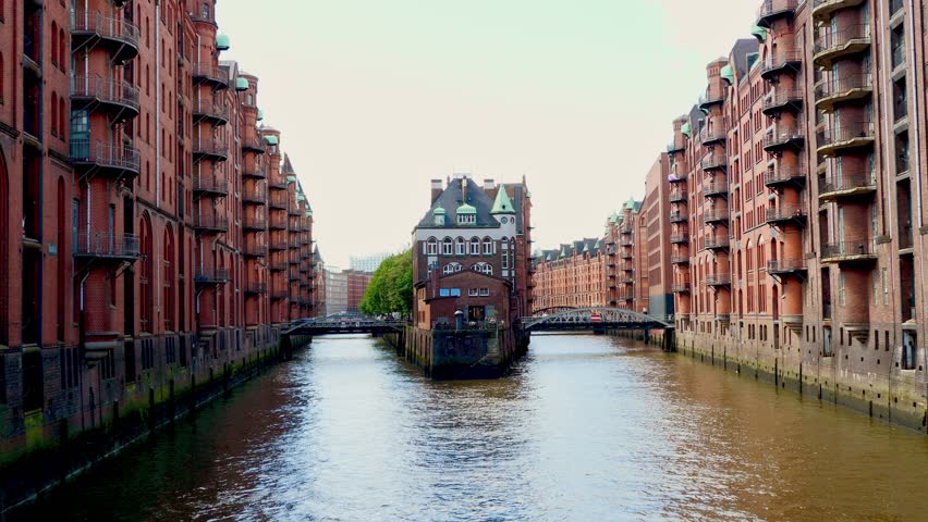 Hamburg. Old red brick buildings in the Speicherstadt, Germany 