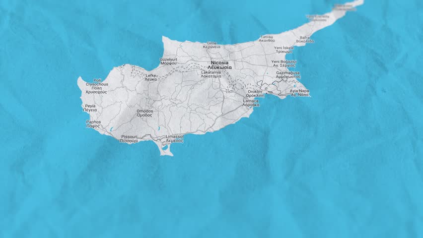 Cyprus, Paper Travel Map, Slider Shot