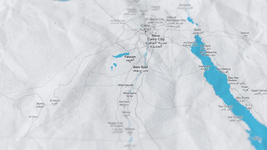 Cairo, Egypt, Paper Travel Map, Slider Shot